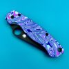 (Spyderco) Paramilitary 2 C81GPBK2 Custom Fauxmascus pattern Ano Titanium Scales & black hardware - Image 3