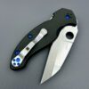 Spyderco Canis C248CFP Compression Lock Folding Knife 3.43" Blade w/Blue Titanium Screws and Plug