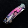 Zero Tolerance ZT 0452CF Plain Edge Folder BWL D-fade Flomascus Ano custom zt452cf w/Blue Ti screws - Image 9