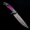 Zero Tolerance ZT 0452CF Plain Edge Folder BWL D-fade Flomascus Ano custom zt452cf w/Blue Ti screws - Image 5