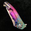 Zero Tolerance ZT 0452CF Plain Edge Folder BWL D-fade Flomascus Ano custom zt452cf w/Blue Ti screws