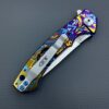 Zero Tolerance ZT 0450 Plain Edge Folder Fall Paisley Ano pattern zt450 w/blue titanium screws - Image 8