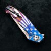 Zero Tolerance ZT 0452CF Plain Edge Folder BWL USA Starburst Ano custom zt452cf w/Blue Ti screws - Image 7