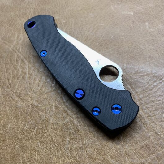 PM2 Ultra - Black G10 Scales &  Blue Hardware w/Custom Lynch Blue Titanium clip - Image 6