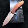 Zero Tolerance 0562Ti Flipper Rick Hinderer Plain Edge ZT 0562 Dirty Bronze w/Bronze Titanium Screws