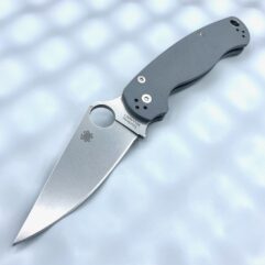 Spyderco Paramilitary 2 C81GPDGY2 Plain Edge Blade Grey G10 - Maxamet Authentic